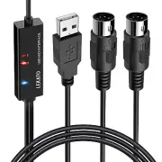 LEKATO USB To MIDI Interface 5 Pin MIDI USB Interface Cable 6.5ft
