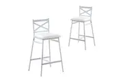 Set Of 2 Connie Metal Frame PU Seat Kitchen Counter Bar Stool - White