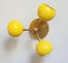 Loa Beautifull Yellow Shade Bowl Ball with Brass Antique Wall Light or Pendant