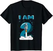 [X.Style] Kids Space Birthday Shirt 2 Boy I AM 2 2nd Birthday ds1079 T-Shirt (S) Black