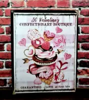 Valentine's Day Tiered Tray Wooden Farmhouse Sign Shelf Sitter Block 3.5X4.5