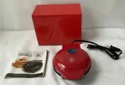 Yes Chef! Mini Personal Griddle Grill Press Red NEW In Open Box