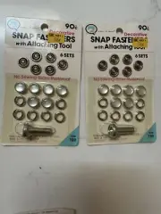 VTG Dyno Decorative Snap Fasteners Western Snaps 12 Pearl With Attaching Tool