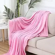Fleece Blankets, 1.5x2M Super Soft Cozy Throw Blanket, Lightweight Fuzzy Comfy Plush Textured Flannel Blanket for Winter, Breathable Warm Plush Throw Blankets for Bed Sofa Travel Couch Camping (PK)