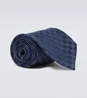 [Gucci] Gucci GG silk twill tie One Size blue