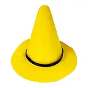 Halloween Witch Hat Pointy Yellow Felt Wizard Top Hat Large Brim Dress-up Hat Cosplay M