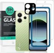 2 Pcs Screen Protector Compatible with Xiaomi Redmi Note 14 4G 6.67",Tempered Glass,with 1Pc Camera Lens Protector,1Pc Back Film,Anti-Scratch,Bubble Free