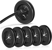 6 Pcs Guard Coil Power Cord Grommet Desk Grommets Cable Hole Grommet Countertop Hole Cover Cable Grommet Hole Cover Wire Grommet Wire Hole Cover Table Grommet Black Rubber