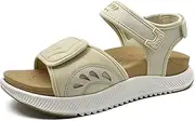[ONCAI] Womens Flat Slide Sandals with Arch Support 2 Strap Adjustable Buckle Slip on Slides Shoes Non Slip Rubber Sole