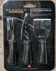 NEW Scanpan Scan Pan Stainless Steel Cheese Knife Set 3 Pieces Danish Denmark