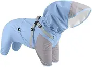 Dog Rain Jackets, Lightweight Puppy Rain Jacket, Adjustable Fit Reflective Hooded Clothes for M to X-Large Dogs and Puppies for Rainy Weather Walks