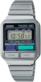 [Casio] A120WE-1A Digital Silver Strap Unisex Adult Watch, Silver Dial, 40.7 × 33.5 × 9.4 mm