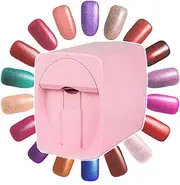 QLXYYFC Tabletop Automatic Nail Printer,DIY Nail Painting Machine with Nail Drying Lamp,for Wedding Studios/Nail Studios(Pink)
