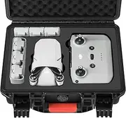 Drone Case for DJI Mini 4K: Waterproof Hard Travel Cases with Custom Foam for DJI Mini 2 /2 SE Fly Combo, Large Carrying Box for Drone, Batteries, Charger, Cable, Propeller & Accessories (Case Only)