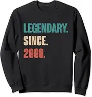 [X.Style] 15 Years Old Vintage 2008 Birthday 15th Decoration Retro Sweatshirt ds578 Sweater (S) Black