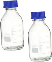 JUMPLAWN 2Pcs Bottle Transparent Calibration Laboratory Chemical Storage Bottles for Medicine Sealed Leak Design for Lab Use and Experimentation