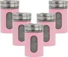 Salt Pepper Shakers Retro Spice Jars Glass - Set of 5