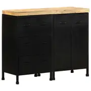 Sideboard with 3 Drawers and 2 Doors Rough Mango Wood vidaXL