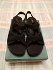 Clarks Women's Nubuck Leather Sandal Shoe Springers Black Sling 11M