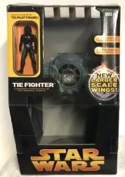 STAR WARS TIE FIGHTER w/ LARGER SCALE WINGS and TIE PILOT FIGURE- NM