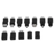 12pcs USB Male To Female Micro Mini Changer Adapter Converter Connector Kit Fit