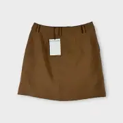 Witchery Camel A Line Mini Skirt Zip Up Women's 8 New With Tags