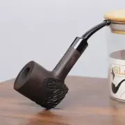 3mm Filter Poker Pipe Ebony Wood Tobacco Smoking Pipe Wooden Carved Small Pipe