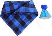 BAZEITFLOW Dog Birthday Bandana Scarf Adorable Design Birthday Hat for Pets Durable Washable Blue