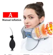 Neck Traction Device Neck Hot Compress Inflatable Cervical Vertebra Tractor Support Stretcher Posture Corrector Cervical Collar Manual