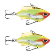 2x Rapala 6cm Rap V Blade Sinking Vibe Fishing Lures - Clown