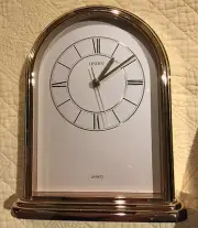 Vintage Linden Gold Brass/glass Mantel Clock