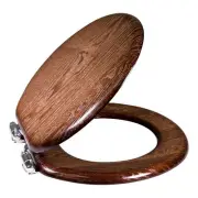 Design House Dalton Round Traditional Wood Toilet Seat in Mahogany