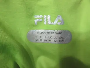 衣市藍~FILA 連帽風衣外套 (M~帽可拆~螢光綠~) (201117)