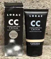 Lorac CC Cream Color Correcting Foundation CC1 Light 1.23 Oz New Full Size