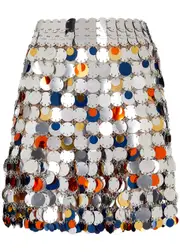 Rabanne Paillette Chainmail Mini Skirt - Silver Other - 40 (UK12 / M) 40 (UK12 / M)