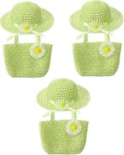 [DEARMAMY] Straw Hat Sun Hats for Farmer Hat for Bucket Hats Hat Sun Hat Girl Hat Hat Straw Bag Hat Women Hats Cap Woman Sun Hat Light Green