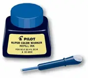 43600 Pilot Super Color Permanent Marker Refill Ink w/ Dropper, Blue, 1oz Bottle