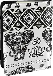 [JEJEA] Bohemian Elephant Pattern Print Travel Organizer Credit Cards Case Passport BookPassport Holder Cover Wallet forTraveling,, Black, One Size