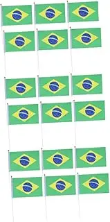 SEWACC 60 Pcs Hand Held Flags Country Flags on Stick Brazil Stick Flag Hand Held Stick Flags Stick Flags of Country