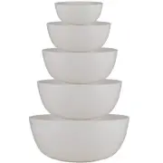Mixing Bowls Set (5 Piece Set) Nested Melamine Kitchen Bowls Set, Large Stack...