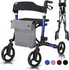 Vive Mobility Rollator Folding 4 Wheel Medical Rolling Walker with Seat B027