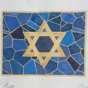 Lani hand painted needlepoint canvas 13 ct tallis bag Blue Stained Glass star