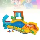 Inflatable Play Center, Inflatable Kiddie Pool, and Slide Waterfall Swimming