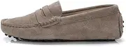 [ZIRIA] Shoes Women Leather Spring Flat Shoes Casual Loafers Slip On Women's Flats Shoes Lady Driving Shoes Khaki