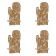 4x Belle Myrtle Chambray Oven Glove 32x18cm Kitchen Cooking Mitt Pot Holder HNY