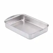 Essteele Clad Ovenware Stainless Steel Rectangular Roasting Pan 33cm x 23cm x 5.5cm - Best, Luxury Cookware - Made in Italy