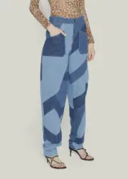 $1440 Etro Women's Blue Cotton Vanessa Patchwork Jean Pants Size 28