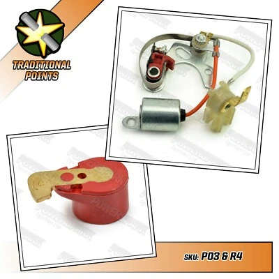 22D6 25D6 Points and Condenser Red Rotor Arm Powermax Triumph Wolesley Aston