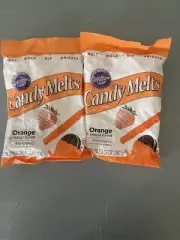 Wilton Candy Melts Orange- Melting Wafers -Vanilla Flavor 12 oz- -LOT OF 2 NEW