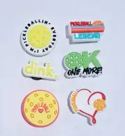 Pickleball Paddle Croc Charms Ball Bat 6 Piece Set Dink Play Sport Outdoors